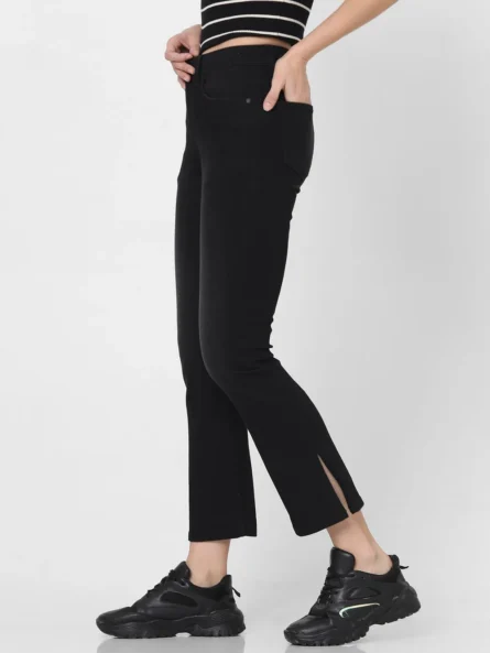 BLACK MID RISE PETRA BOOTCUT JEANS - Image 7