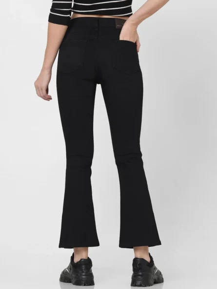 BLACK MID RISE PETRA BOOTCUT JEANS - Image 6