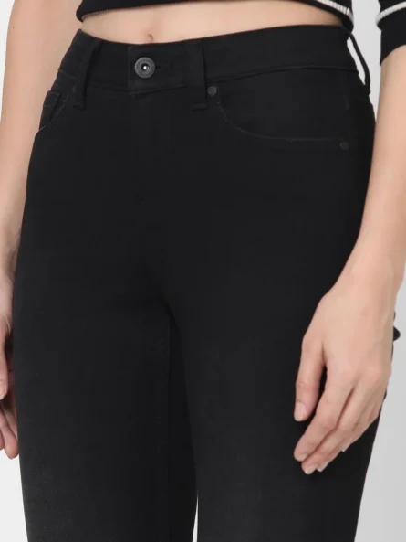BLACK MID RISE PETRA BOOTCUT JEANS - Image 4