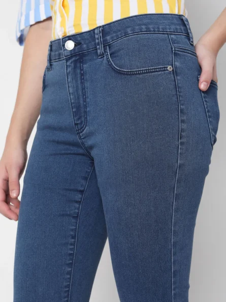 BLUE MID RISE PETRA BOOTCUT JEANS - Image 8