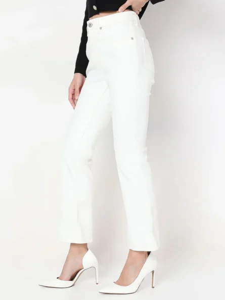 WHITE BOOTCUT JEANS - Image 6