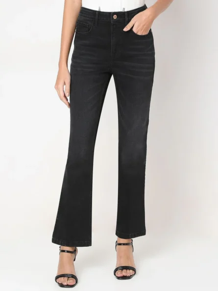 BLACK HIGH RISE BOOTCUT JEANS - Image 8