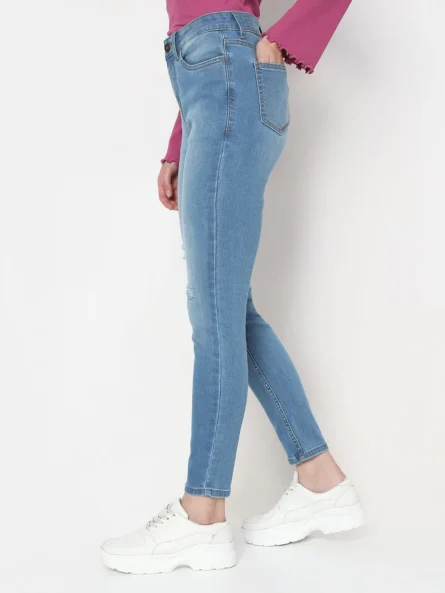 LIGHT BLUE HIGH RISE SKINNY JEANS - Image 2