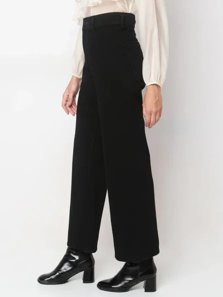 BLACK HIGH RISE WIDE LEG JEANS - Image 7
