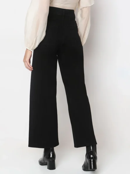 BLACK HIGH RISE WIDE LEG JEANS - Image 6